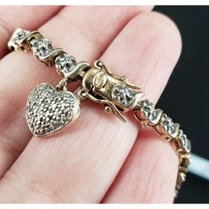 Ross Simons Diamond Accent Charm Bracelet Vermeil 925 Silver